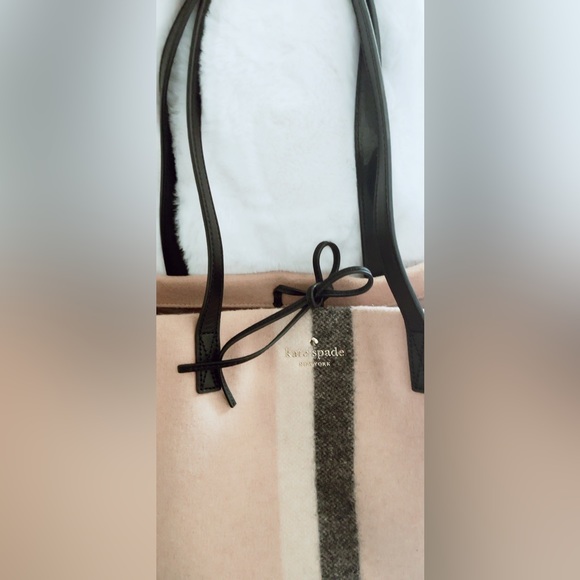 Kate Spade Washington Square Wool Tote Beige Bag - Picture 2 of 8